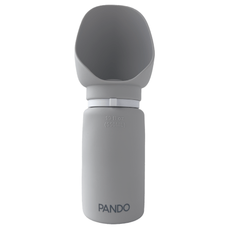 ขวดน้ำสำหรับสัตว์เลี้ยง PANDO ซิลิโคนพับได้ สีเทา_0
